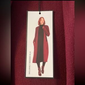 MAXSPORT long Merlot duster cardigan/coat